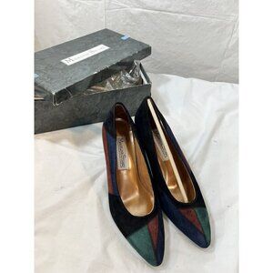 Madeline Stuart Janice pump suede patchwork multicolor black size 7 new